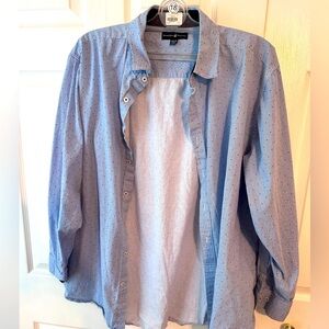 Men’s POLO button down striped dress shirt EUC